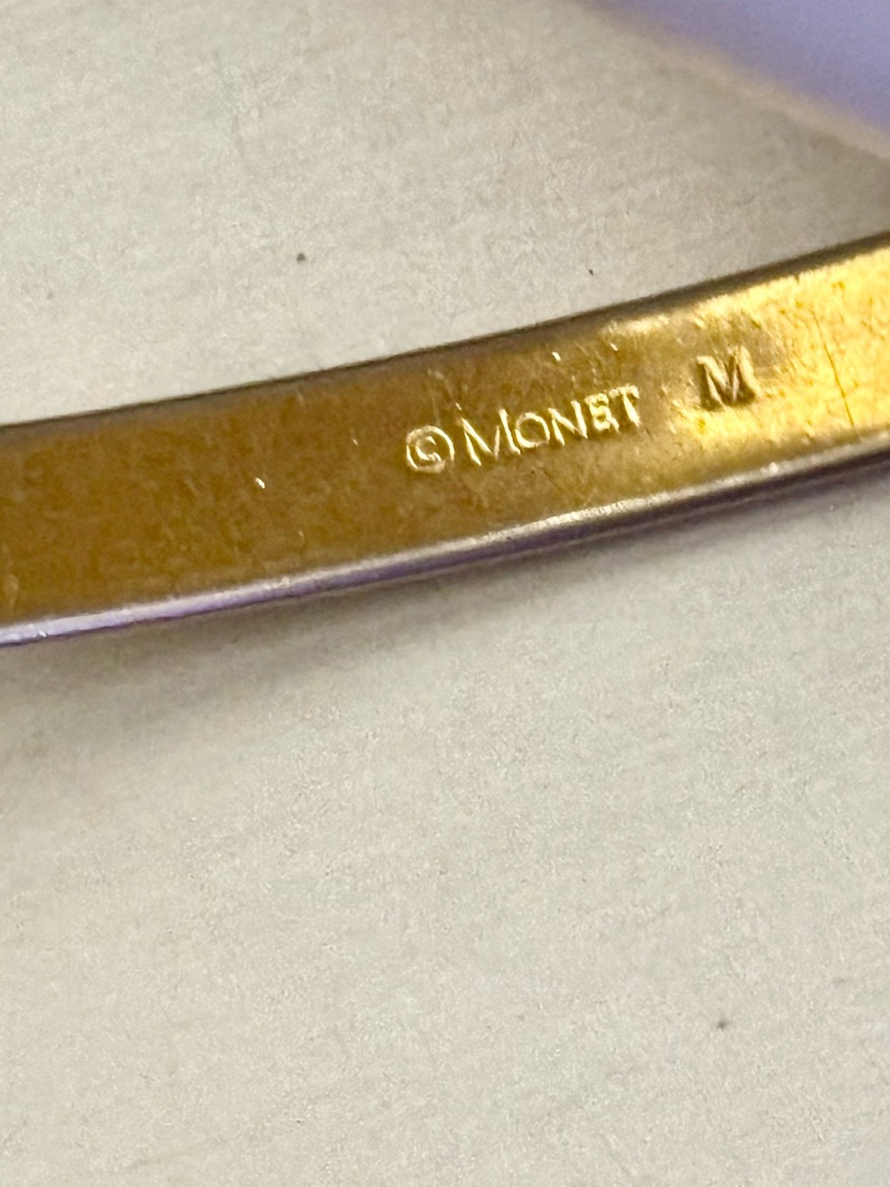 Monet signed Rhinestone Bangle - Picture 4 of 7